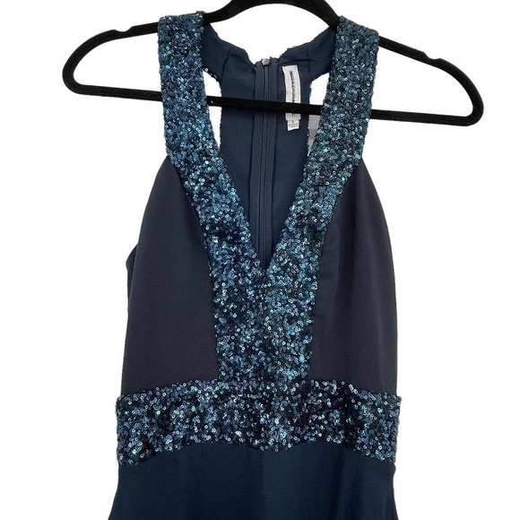 Dress the Population Women's Delani Sequin Crepe Gown Navy Size S NWOT - Picture 9 of 12